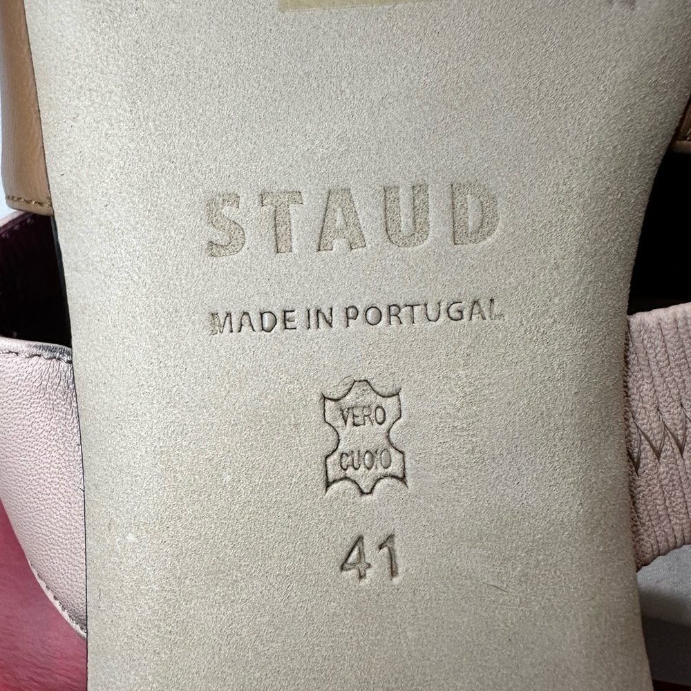 Staud Mona Colorblock Leather Slides - Picture 6 of 7
